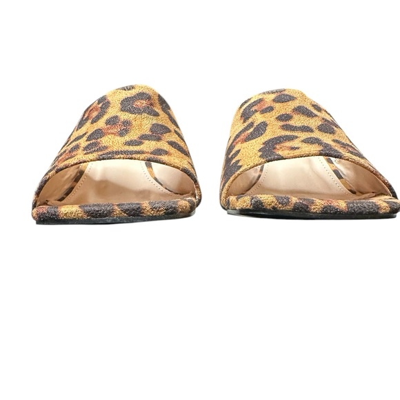 Leopard Print Square Toe Slip on Heels - Picture 5 of 7
